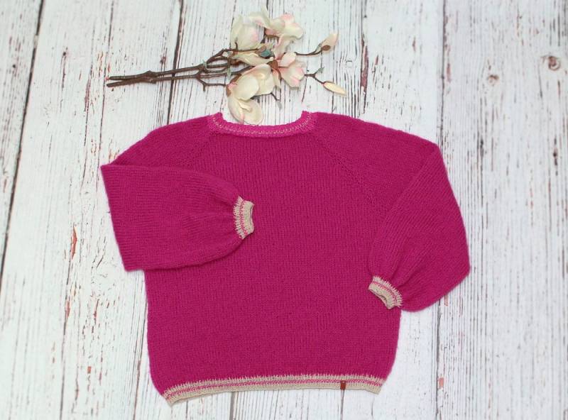Handgestrickt++Flauschiger Mohair-Pullover in Pink++Raglanärmel++Rustikal++Blogger Pullover++Gr.s/M von GabisWollwerke