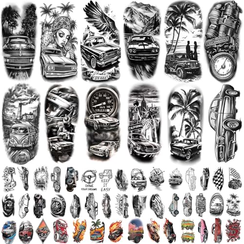 77 Blatt Auto Temporäre Tattoo Erwachsene Teen Kid Realistische halbe Ärmel Fake Tattoos Aufkleber Arm Körper Kunst Make-up für Mann Frauen 77 Blatt Auto Temporäre Tattoo Erwachsene Teen Kid Realistische halbe Ärmel Fake Tattoos Aufkleber Arm Körper Kunst Make-up für Mann Frauen von Gabizafia