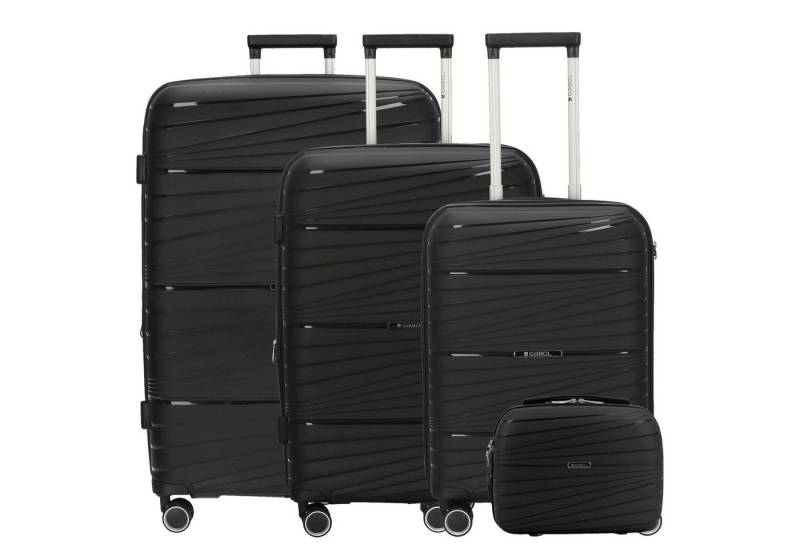 Gabol Kofferset Kiba - Trolley Set + Beautycase 4tlg. (black), 4 Rollen Rollen von Gabol