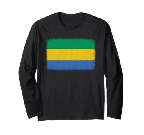 Gabun-Flaggen-Grafik für Männer, Frauen, Kinder Langarmshirt von Gabon Flag Graphic Store