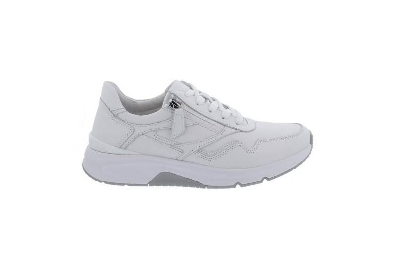 Gabor Rollingsoft Rollingsoft Sneaker, Chevron (Glattleder), weiss, Schnürung u. Reißver Schnürschuh von Gabor Rollingsoft