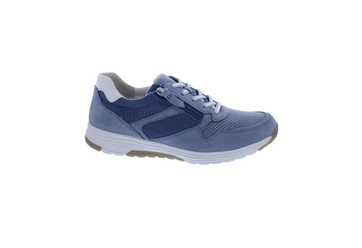 Gabor Rollingsoft Rollingsoft Sneaker, Nubuk DriTan/ Mesh Mk(perf), heaven/ weiß, Schnü Schnürschuh von Gabor Rollingsoft