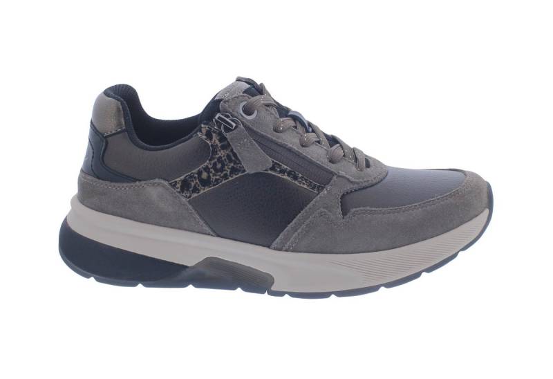Gabor Rollingsoft Rollingsoft Sneaker 76.847.62, Stretch/ Velour/ Leo, bronce/ moh. / fa Schnürschuh von Gabor Rollingsoft