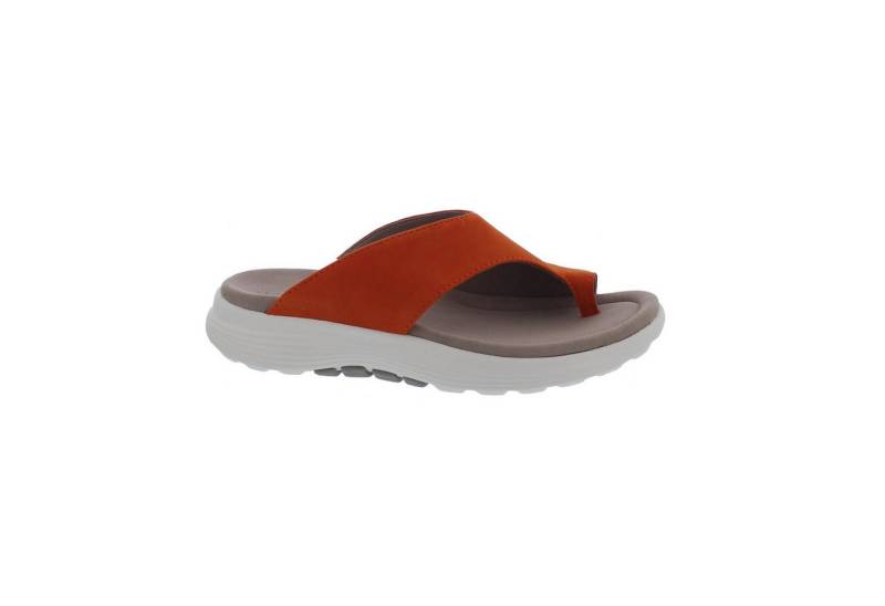 Gabor Rollingsoft Zehensteg-Pantolette, Samtchevreau (Veloursleder), Mandarine (Micro) Pantolette von Gabor Rollingsoft