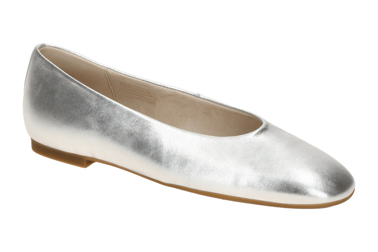 Gabor 64.140.61 silber - Ballerina - Halbschuhe - Slipper f?r Damen von Gabor