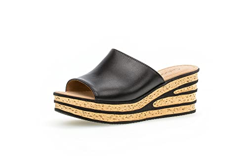 Gabor Damen Pantoletten, Frauen Slip On,Best Fitting,Wedge-Sohle,Women's,Ladies,Schlupfschuhe,schluepfschuhe,Slides,Mules,schwarz,38.5 EU / 5.5 UK von Gabor