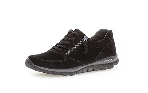 Gabor Damen 96.968,Frauen Halbschuh,Sportschuh,Schnürschuh,Low-Top,Blockabsatz 2cm,Einlegesohle,0 Weite (Normal),schwarz,UK 5.5 von Gabor