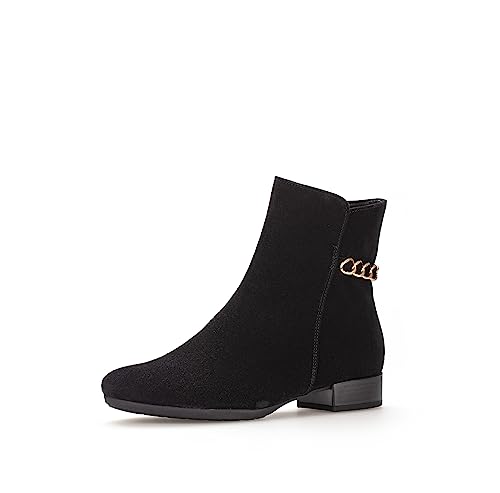 Gabor Damen Ankle Boots, Frauen Stiefeletten,Komfortable Mehrweite (H),knöchelhoch,reißverschluss,Stiefel,schwarz (Mic/Gold),42 EU / 8 UK von Gabor