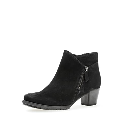 Gabor Damen Ankle Boots, Frauen Stiefeletten,Komfortable Mehrweite (H),knöchelhoch,reißverschluss,stiefel,schwarz (Micro),37 EU / 4 UK von Gabor