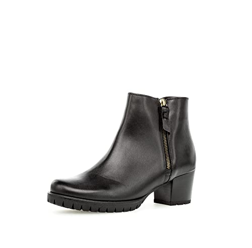 Gabor Damen Ankle Boots, Frauen Stiefeletten,Leichte Mehrweite (G),knöchelhoch,reißverschluss,Stiefel,schw(Flausch/Gold),37 EU / 4 UK von Gabor
