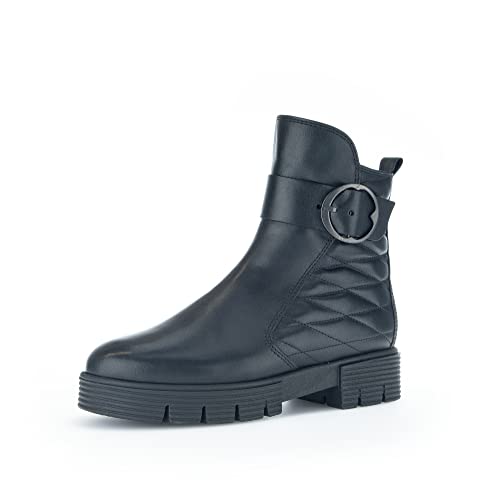 Gabor Damen Ankle Boots, Frauen Stiefeletten,Wechselfußbett,Komfortable Mehrweite (H),Lammfell,uebergangsschuhe,schwarz,39 EU / 6 UK von Gabor