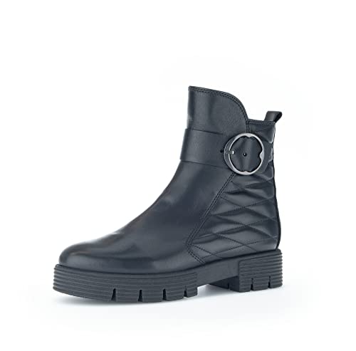 Gabor Damen Ankle Boots, Frauen Stiefeletten,Wechselfußbett,Komfortable Mehrweite (H),Winterstiefeletten,schwarz (Flausch),41 EU / 7.5 UK von Gabor
