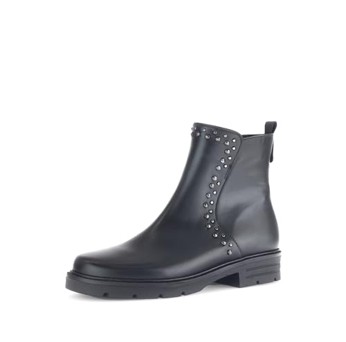 Gabor Damen Biker Boots, Frauen Stiefeletten,Best Fitting,uebergangsschuhe,uebergangsstiefel,Winterstiefeletten,schwarz(Altsilber),42 EU / 8 UK von Gabor