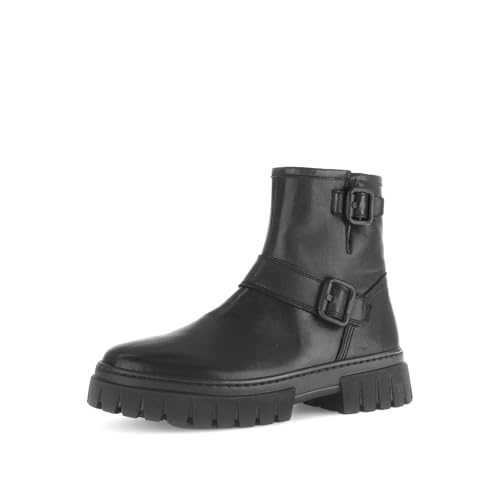 Gabor Damen Biker Boots, Frauen Stiefeletten,Booties,halbstiefel,Kurzstiefel,uebergangsschuhe,uebergangsstiefel,schwarz (Mel./Uni),36 EU / 3.5 UK von Gabor