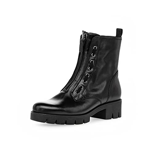 Gabor Damen Biker Boots, Frauen Stiefeletten,Wechselfußbett,Best Fitting,Bootee,Booties,halbstiefel,schwarz(Altsilber),40 EU / 6.5 UK von Gabor