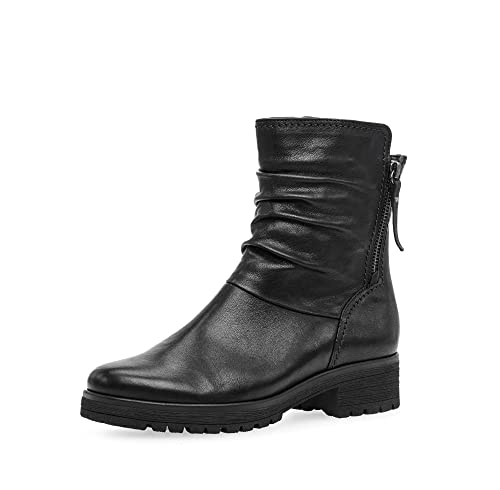 Gabor Damen Biker Boots, Frauen Stiefeletten,Wechselfußbett,Moderate Mehrweite (G),stiefel,bootee,booties,schwarz (Mel.),38 EU / 5 UK von Gabor