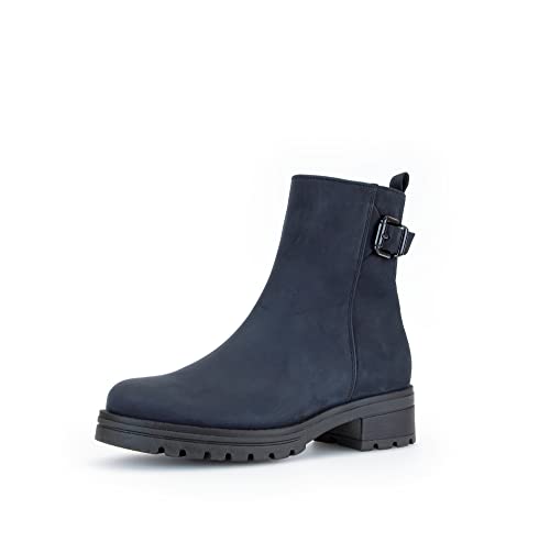 Gabor Damen Biker Boots, Frauen Stiefeletten,Wechselfußbett,Moderate Mehrweite (G),winterschuhe,gefüttert,nightblue (Mel.),40 EU / 6.5 UK von Gabor