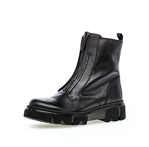 Gabor Damen Biker Boots, Frauen Stiefeletten,Wechselfußbett,uebergangsschuhe,uebergangsstiefel,motorradstiefel,schwarz(altsilber),44.5 EU / 10 UK von Gabor