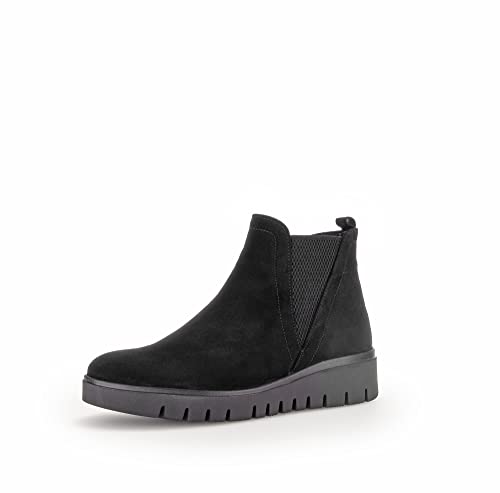 Gabor Damen Chelsea Boots, Frauen Stiefeletten,Komfortable Mehrweite (H),gefüttert,bootee,booties,halbstiefel,schwarz (Mel.),40.5 EU / 7 UK von Gabor