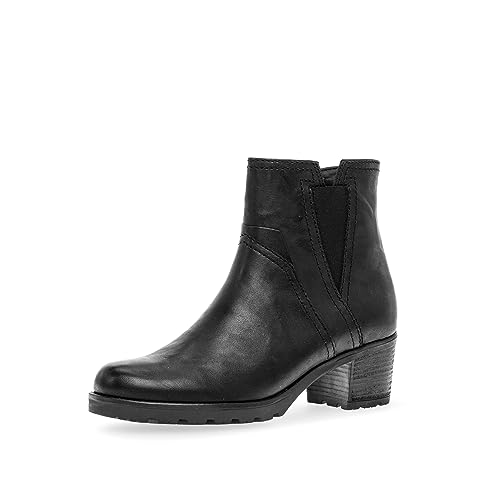 Gabor Damen Chelsea Boots, Frauen Stiefeletten,Moderate Mehrweite (G),uebergangsschuhe,uebergangsstiefel,warm,schwarz (Mel.),38.5 EU / 5.5 UK von Gabor