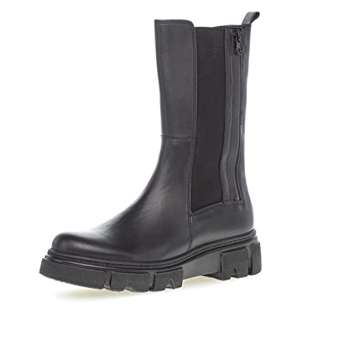 Gabor Damen Chelsea Boots, Frauen Stiefeletten,Wechselfußbett,Best Fitting,winterschuhe,warm,gefüttert,stiefel,schwarz (schwarz),37.5 EU / 4.5 UK von Gabor