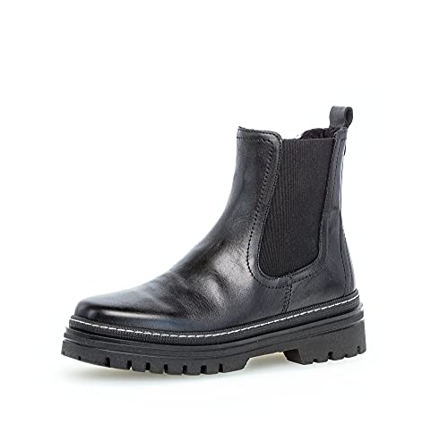 Gabor Damen Chelsea Boots, Frauen Stiefeletten,Wechselfußbett,Best Fitting,winterstiefeletten,winterschuhe,gefüttert,schwarz (weiss),40 EU / 6.5 UK von Gabor