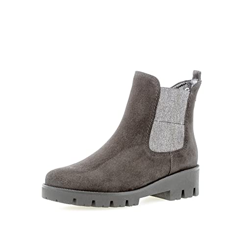 Gabor Damen Chelsea Boots, Frauen Stiefeletten,Wechselfußbett,Komfortable Mehrweite (H),schlupfstiefel,bootee,dark-grey (Micro),37 EU / 4 UK von Gabor