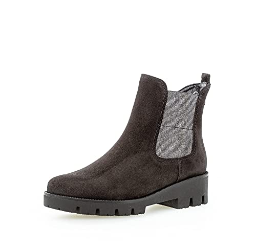 Gabor Damen Chelsea Boots, Frauen Stiefeletten,Wechselfußbett,Komfortable Mehrweite (H),schlupfstiefel,women's,dark-grey (Micro),40.5 EU / 7 UK von Gabor