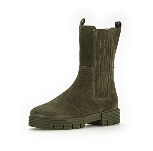 Gabor Damen Chelsea Boots, Frauen Stiefeletten,Wechselfußbett,Komfortable Mehrweite (H),uebergangsschuhe,Oliv (Micro),38.5 EU / 5.5 UK von Gabor