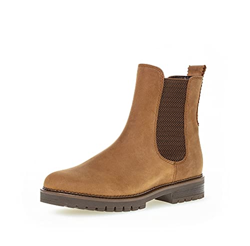 Gabor Damen Chelsea Boots, Frauen Stiefeletten,Wechselfußbett,Komfortable Mehrweite (H),uebergangsstiefel,cognac (Flausch),37 EU / 4 UK von Gabor