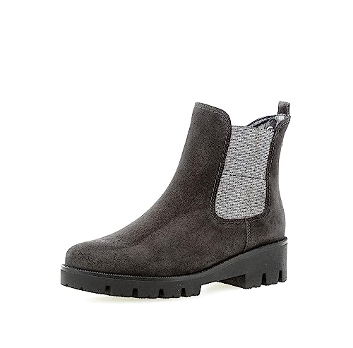 Gabor Damen Chelsea Boots, Frauen Stiefeletten,Wechselfußbett,Komfortable Mehrweite (H),uebergangsstiefel,dark-grey (Micro),41 EU / 7.5 UK von Gabor