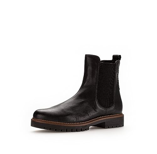 Gabor Damen Chelsea Boots, Frauen Stiefeletten,Wechselfußbett,Komfortable Mehrweite (H),winterschuhe,stiefel,schw.(S.s/c/Flau),37.5 EU / 4.5 UK von Gabor