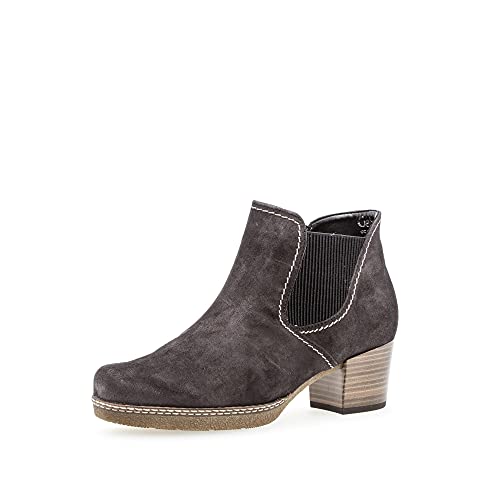 Gabor Damen Chelsea Boots, Frauen Stiefeletten,Wechselfußbett,Moderate Mehrweite (G),uebergangsschuhe,Dark-Grey(S.n/Mic),37.5 EU / 4.5 UK von Gabor