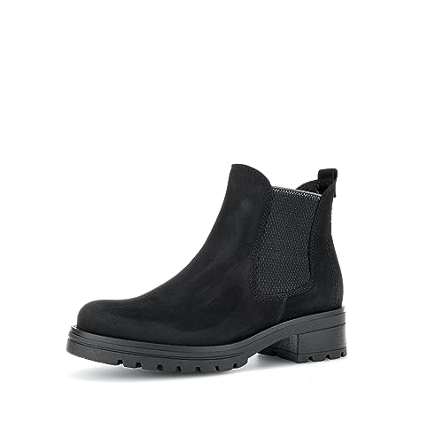 Gabor Damen Chelsea Boots, Frauen Stiefeletten,Wechselfußbett,Moderate Mehrweite (G),uebergangsschuhe,schwarz (Micro),37.5 EU / 4.5 UK von Gabor