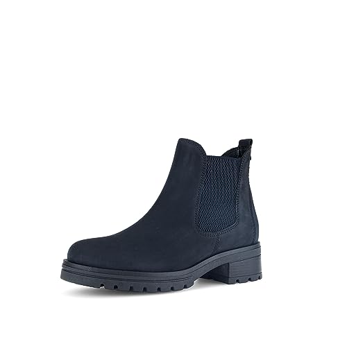 Gabor Damen Chelsea Boots, Frauen Stiefeletten,Wechselfußbett,Moderate Mehrweite (G),uebergangsstiefel,flach,nightblue (Micro),38.5 EU / 5.5 UK von Gabor