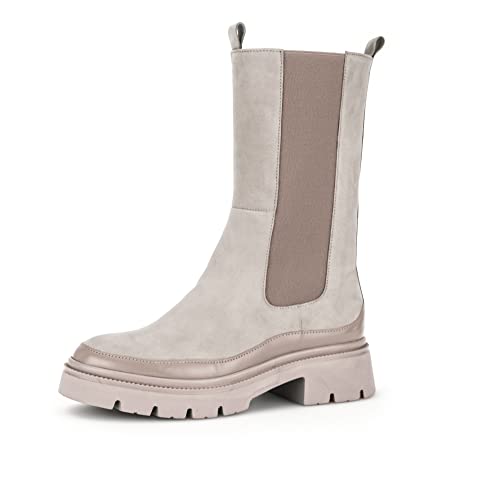 Gabor Damen Chelsea Boots, Frauen Stiefeletten,Wechselfußbett,stretch-einsatz,gummi-einsatz,stiefel,bootee,leinen/dark-nude,42 EU / 8 UK von Gabor