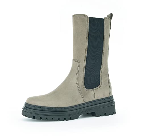 Gabor Damen Chelsea Boots, Frauen Stiefeletten,Wechselfußbett,halbstiefel,kurzstiefel,uebergangsschuhe,stiefel,oliv (schwarz),40.5 EU / 7 UK von Gabor