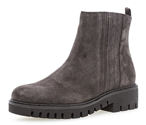 Gabor Damen Chelsea Boots 92.786,Frauen Stiefel,Halbstiefel,Stiefelette,Bootie,Schlupfstiefel,gefüttert,Winterstiefeletten,Blockabsatz 2cm,Einlegesohle,G Weite (Normal),Dark-Grey (Micro),UK 6 von Gabor