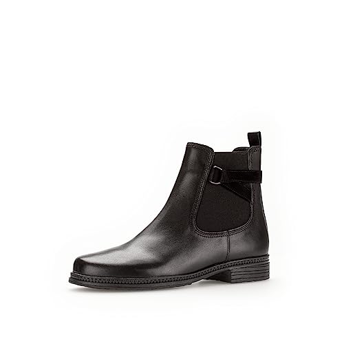 Gabor Damen Chelsea Boots | Frauen Stiefeletten | Wechselfußbett | Best Fitting | halbstiefel | Kurzstiefel | schwarz | 38 EU - 5 UK von Gabor