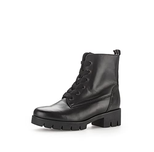 Gabor Damen Combat Boots, Frauen Stiefeletten,Wechselfußbett,Best Fitting,Warmfutter,Winterstiefel,Stiefel,schwarz (FU:Natur),42 EU / 8 UK von Gabor