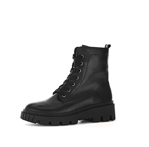 Gabor Damen Combat Boots, Frauen Stiefeletten,Wechselfußbett,Best Fitting,Warmfutter,halbstiefel,Kurzstiefel,schwarz (schwarz),39 EU / 6 UK von Gabor