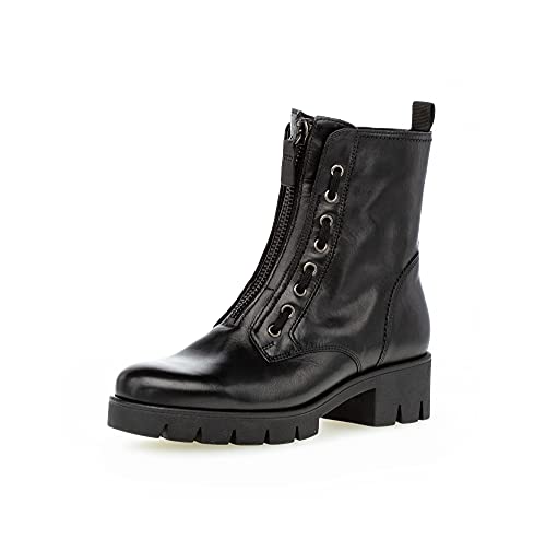 Gabor Damen Combat Boots, Frauen Stiefeletten,Wechselfußbett,Best Fitting,winterstiefel,winterschuhe,warm,schwarz(altsilber),37.5 EU / 4.5 UK von Gabor