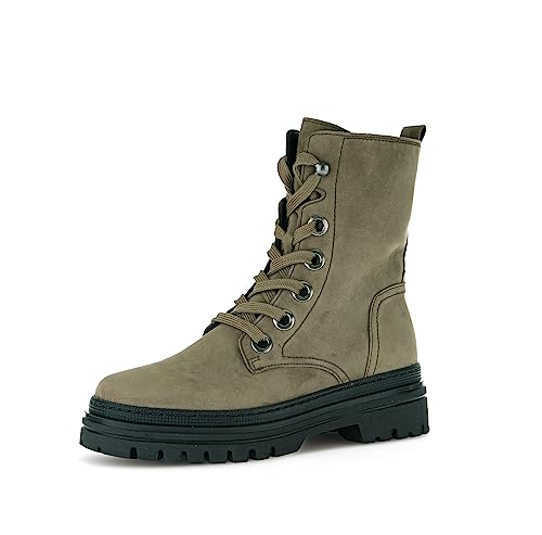 Gabor Damen Combat Boots, Frauen Stiefeletten,Wechselfußbett,Best Fitting,kurzstiefel,uebergangsschuhe,oliv (schwarz),37.5 EU / 4.5 UK von Gabor