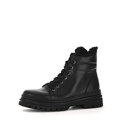 Gabor Damen Combat Boots, Frauen Stiefeletten,Wechselfußbett,Best Fitting,schnürstiefel,winterstiefel,winterschuhe,warm,schwarz,37.5 EU / 4.5 UK von Gabor