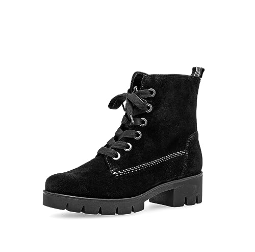 Gabor Damen Combat Boots, Frauen Stiefeletten,Wechselfußbett,Best Fitting,stiefel,bootee,booties,halbstiefel,kurzstiefel,schwarz,43 EU / 9 UK von Gabor