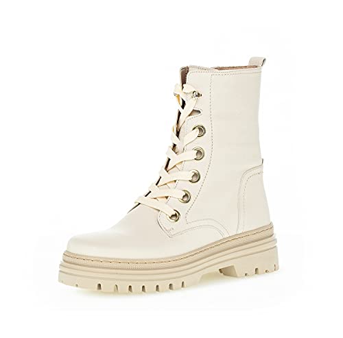 Gabor Damen Combat Boots, Frauen Stiefeletten,Wechselfußbett,Best Fitting,uebergangsschuhe,uebergangsstiefel,warm,woman,panna (panna),37 EU / 4 UK von Gabor