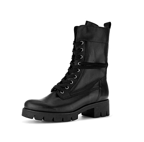 Gabor Damen Combat Boots, Frauen Stiefeletten,Wechselfußbett,Best Fitting,winterschuhe,warm,gefüttert,stiefel,bootee,schwarz,37.5 EU / 4.5 UK von Gabor