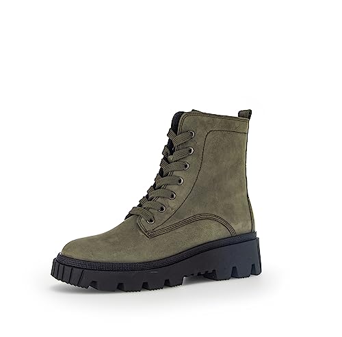 Gabor Damen Combat Boots, Frauen Stiefeletten,Wechselfußbett,Best Fitting,winterstiefel,winterschuhe,gefüttert,oliv (schwarz),38.5 EU / 5.5 UK von Gabor