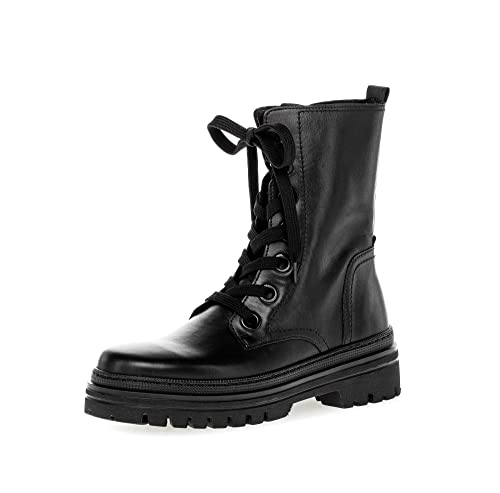 Gabor Damen Combat Boots, Frauen Stiefeletten,Wechselfußbett,Best Fitting,winterstiefel,winterschuhe,gefüttert,schwarz (uni),40 EU / 6.5 UK von Gabor