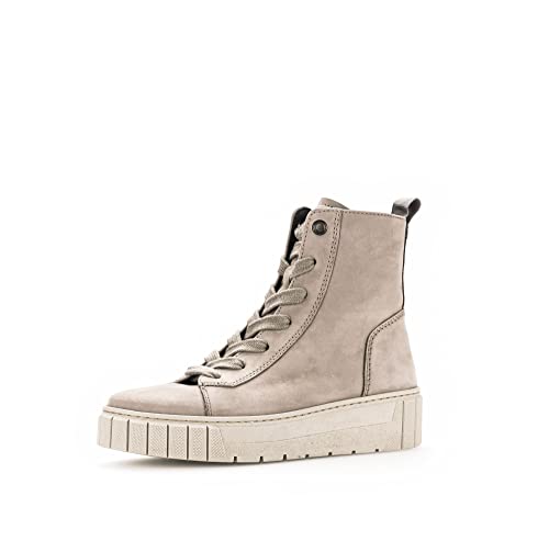 Gabor Damen Combat Boots, Frauen Stiefeletten,Wechselfußbett,Komfortable Mehrweite (H),Winterstiefel,Winterschuhe,leinen (Mel.),37.5 EU / 4.5 UK von Gabor